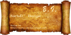 Barhó Ibolya névjegykártya