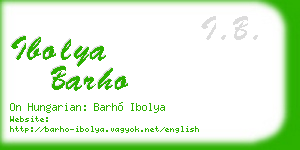 ibolya barho business card